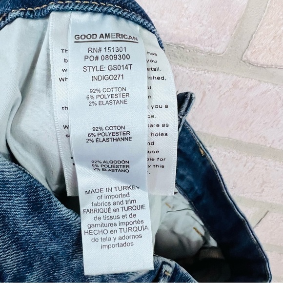 Good American Straight Compression Leg Jeans in Indigo 271 Wash Size 6/28 - Picture 11 of 11